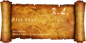 Kirr Lili névjegykártya